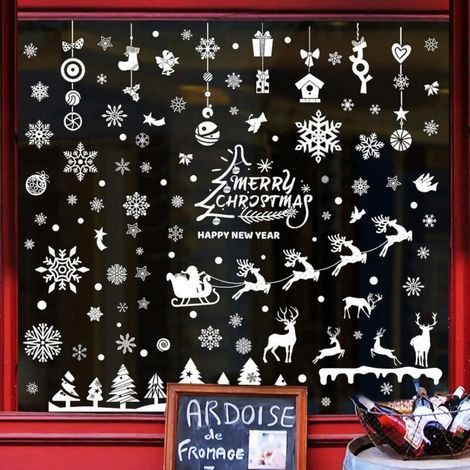 Autres décorations de Noël, décorations de vitrines de Noël, décorations de vitrines de Noël, autocollants pour vitrines, décorations autocollantes en PVC pour vitrines de magasins (1/5)