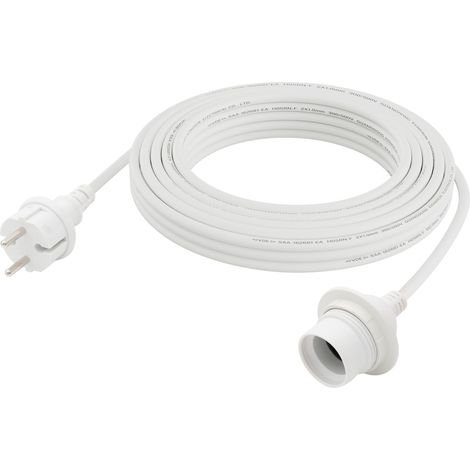 Douille de lampe étanche E27 avec câble extérieur 10 m Blanc (1/5)