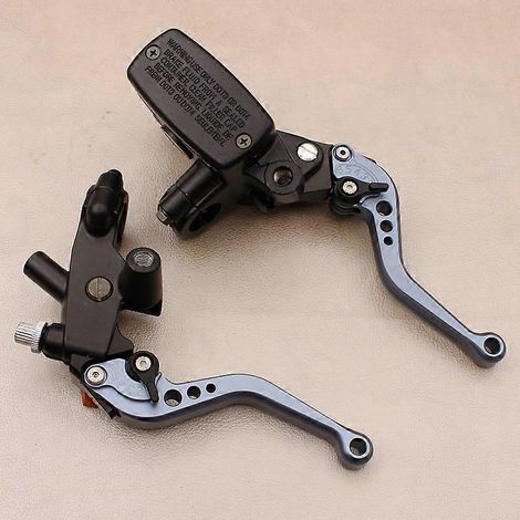 Réglage CNC des freins de moto, guidon tout aluminium, pompe de frein CB400, ensemble d'embrayage, levier modifié anti-petit ninja (gris titane) (1/5)