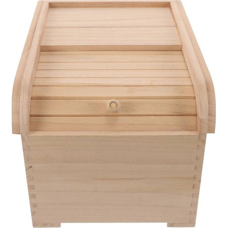 Boîte à riz en bois multicolore, compatible avec les ustensiles de cuisine et dotée d'une conception résistante à l'humidité (1 pièce). (1/5)