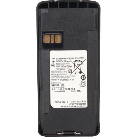 Batterie au lithium PMNN4476A pour talkie-walkie, 1750 mAh, 7,4 V, compatible avec les modèles Motorola CP1200, CP1300, CP1600, CP1660, CP185 et CP476.