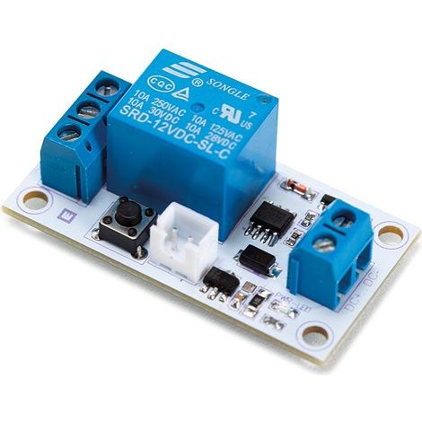 MÓDULO RELÉ BIESTABLE DE 1 CANAL CON INTERRUPTOR TÁCTIL - 12 V (1/3)