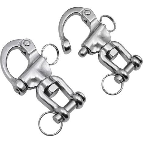 2 drehbare Karabinerhaken für Boote, 70 mm, Segelbootfall (1/5)