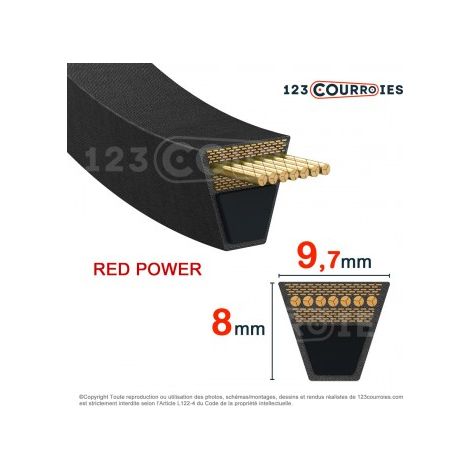Courroie trapézoidale lisse Optibelt Red Power 3 SPZ2500 Ld