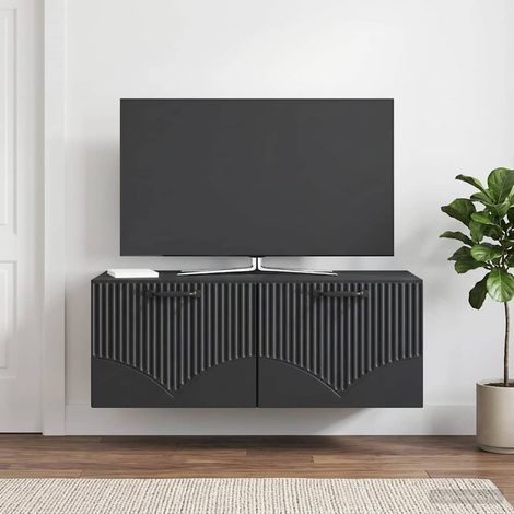 Wandmontierter TV-Schrank Schwarz 78,5 x 41 x 30 cm (1/5)