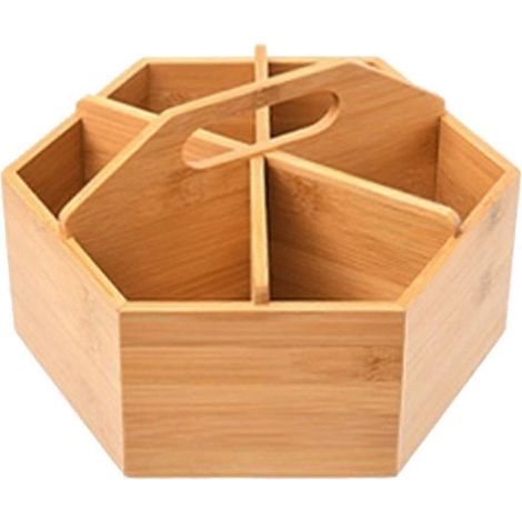 Organisateur de fournitures artistiques en bambou, porte-crayons rotatif, rangement de bureau pour fournitures de bureau, comme les crayons de couleur (1/5)