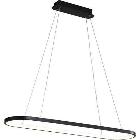 Suspension ovale lampes de bureau de table à manger 70x21cm Noir lustre design anneau moderne 3 Couleurs (1/4)