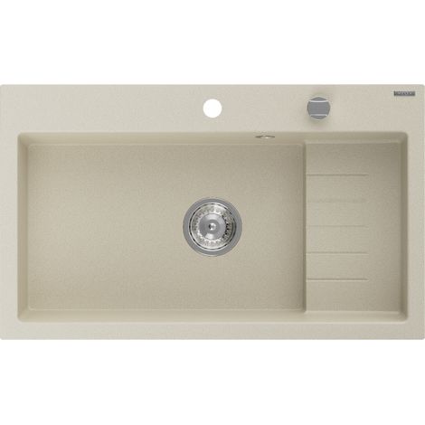 Mexen Omar Granitspüle 1-Becken 800 x 480 mm, beige, Siphon Chrom - 6520801005-69
