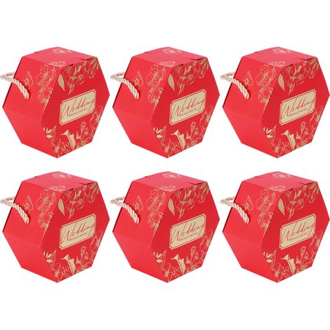 10 Boîtes Cadeaux Hexagonales pour Chocolats avec Cordes - Idéal pour Mariages et Événements (1/5)