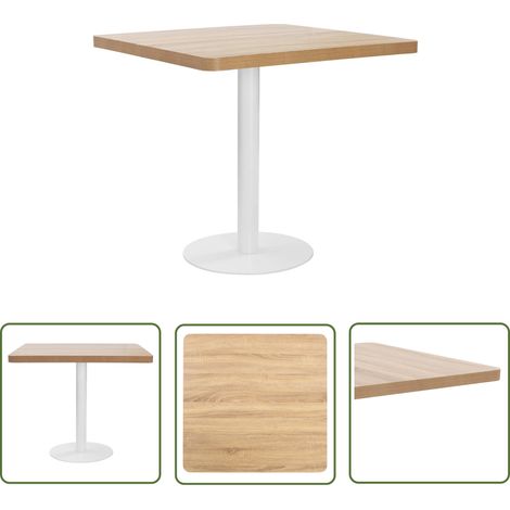 The Living Store Bistrotisch Hellbraun 80x80 cm MDF - Esstisch - Bistrotisch - Wohnzimmertisch - Holztisch - Hellbrauner Tisch (1/5)
