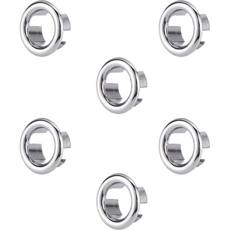 Sink Overflow Rings, Set of 6 Basin Overflow Cover Rings for Bathroom Kitchen Sink Overflow Rings