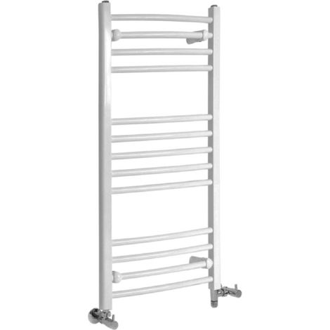 Hudson Reed Ive - Sèche-Serviettes Design Mixte Moderne Incurvé - Blanc - 100 cm x 49.8 cm