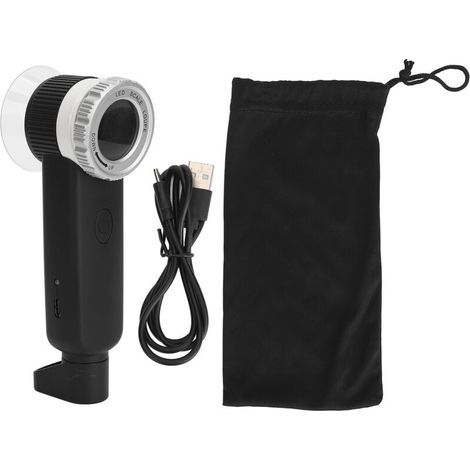 Loupe LED 30X avec lumière 3 couleurs et lames multifonctions, rechargeable USB