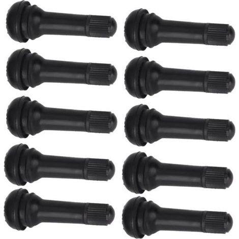 Lot de 10 valves de pneu - DILWE - TR414 - Caoutchouc résistant - Compatible jante 11,5 mm - Haute qualité (1/4)