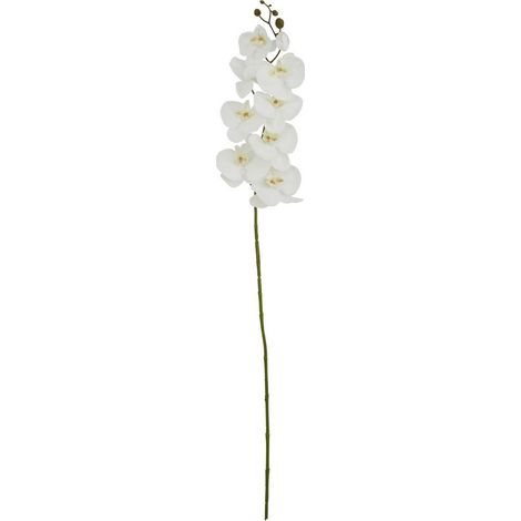 Tall White Butterfly Orchid - Artificial Flower (Single Stem) - Plastic - L11 x W11 x H103 cm - White