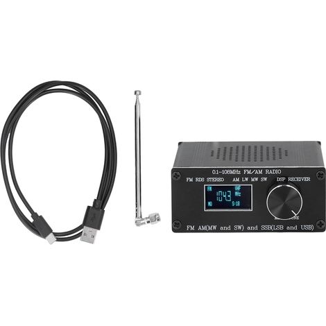 Récepteur radio FM AM SSB 0.1-108MHz à fréquence complète, batterie intégrée, modèle ATS-60, écouteur et antenne, portable pour amateur. (1/5)