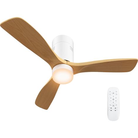 Ventilateur de plafond avec éclairage LED. 6 vitesses. Télécommande. Marron clair. (1/5)
