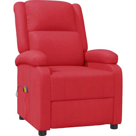 Sillón de masaje de cuero sintético rojo vidaXL (1/5)