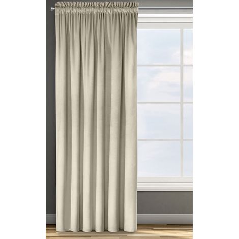Eurofirany ROSA Tenda in Velluto con Fettuccia Arricciatenda - 1 Unità, Soffice, Pannello, Drappo Classico, Glamour, Elegante, Soggiorno, Camera da Letto, 290 g/m2, 140x270 cm, Beige (1/5)