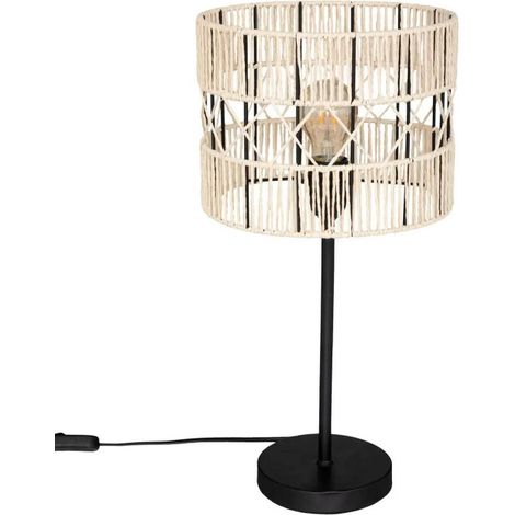 Lampe à Poser Design "Cosy" 47cm Noir & Beige (1/4)