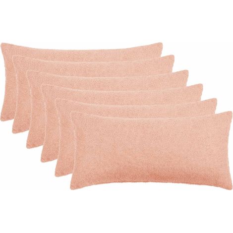 Federa 6 pcs HEERLEN Rosa 40 x 80 cm Bouclé vidaXL (1/5)