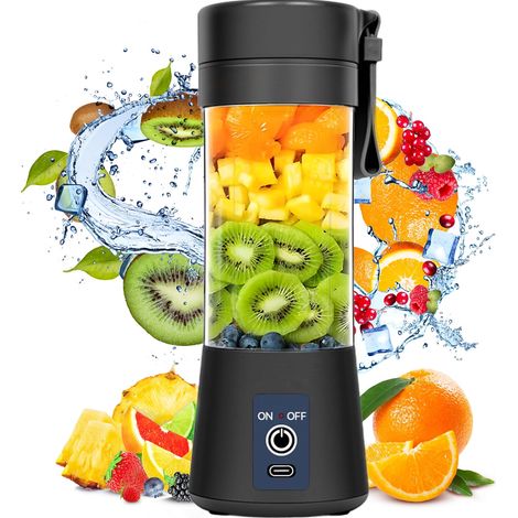 Portable Blender, Personal Blender For Milkshakes And Smoothies, Mini Blender For Kitchen, Office And Outdoor Sports, Black (1/5)