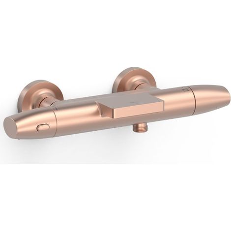Mitigeur bain-douche thermostatique mural Over‑wall Or Rose Mat 24K - TRES 19017413OPM