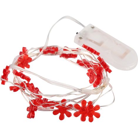 Guirlande lumineuse à piles, 20 LED, de 1 m de long, en fil de cuivre, pour la décoration de Noël et de mariage (blanc froid) (1/5)