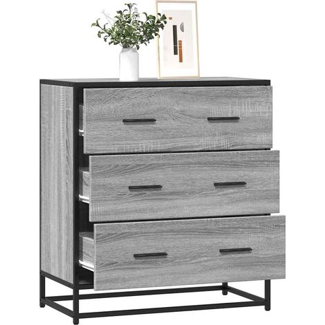Sideboard Grau Sonoma 68x35x76 cm Holzwerkstoff und Metall
