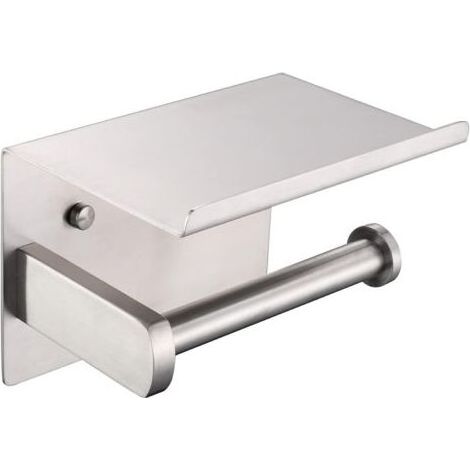 Porte-Rouleau de Papier Toilette, Porte-Papier hygiénique Moderne brossé en Acier Inoxydable SUS 304 avec étagère de téléphone, Accessoire de Cuisine de Salle de Bain F928-03D (1/5)