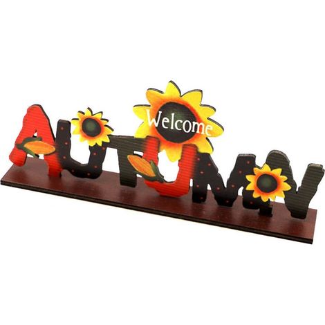 Panneau Décoratif En Bois - Pour Table De Fête D'Automne Et De Thanksgiving - Dimensions 25 x 11 x 4 cm - 1 Pièce (1/5)