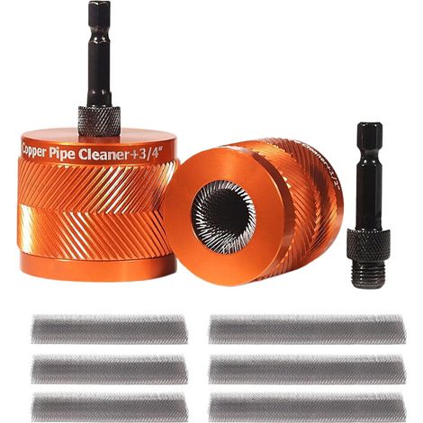 Brosse de nettoyage pour bornes de batterie et tuyaux en cuivre (outil électrique) - Kit de polissage pour tuyaux en cuivre