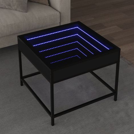 Mesa de centro con Infinity LED negro 50x50x41 cm vidaXL (1/5)