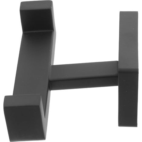 Gancho Double para Puerta Negro de Acero Inoxidable (1/5)