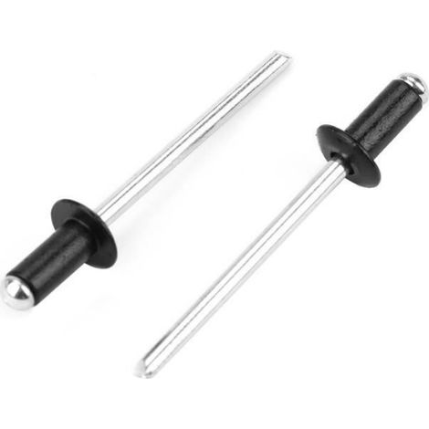 120 pièces/ensemble M2.4/M3.0/M3.2/M4 Rivets noirs Assortiment de rivets POP Rivets noirs POP Rivets aveugles en aluminium avec (1/4)