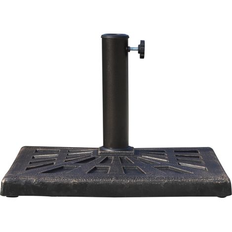 Support pour parasol/parapluie en résine, 15 kg, pour Ø 38/48 mm, noir, 47 x 47 x 32 cm, stable et résistant aux intempéries