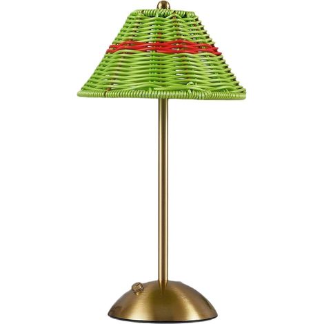 Generic Lampe de Table LED, Chevet Sans Fil, En Rotin Tressé (1/5)