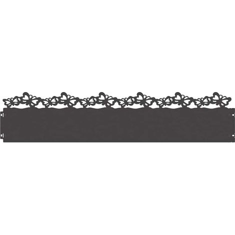 Lawn Edgings 30 pcs Black 103 x 0.05 x 22 cm Steel vidaXL