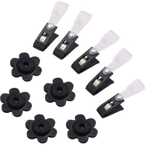 Set mit 10 Gummistoppern für Gartenfahnen und verstellbaren windfesten Klemmen - Zubehör für Gartenfahnenmasthalterungen (1/5)