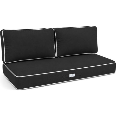 Coussins salon jardin premium déhoussable 120x60cm Gris foncé