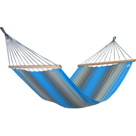 Hamac à barres bois 350x140cm coloris Turquoise anthracite - KOUPLE
