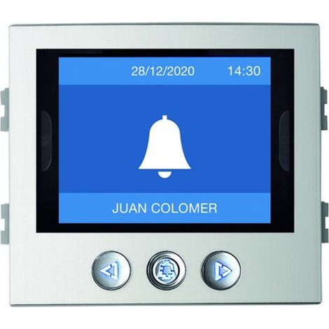 Display Duox Plus con directorio electrónico y botones de navegación para llamadas