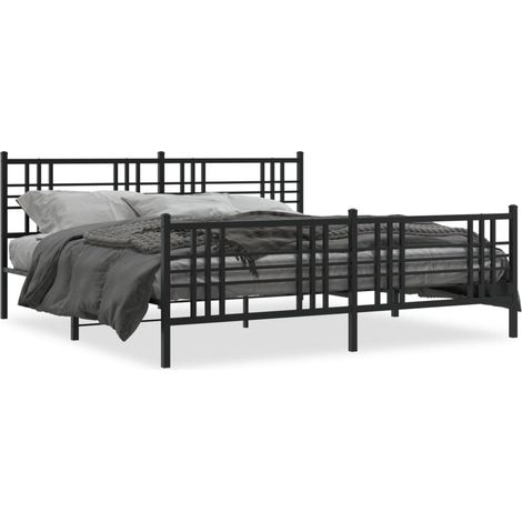 Maison Exclusive - Cadre de lit métal sans matelas avec pied de lit noir 183x213cm