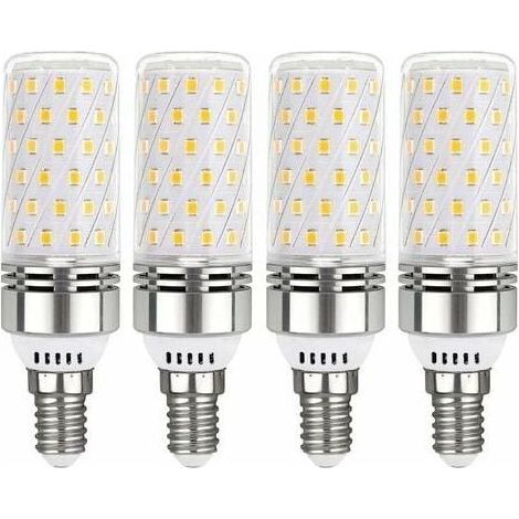 Ampoule LED E14 blanc chaud 3000K, ampoules LED E14 12W équivalent à une ampoule à incandescence de 100W, diffusion de la lumière à 360°, culot à vis Edison E14, non dimmable, lot de 4 - Ampoule LED R (1/5)
