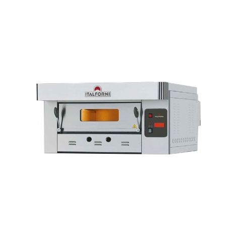 FOUR A PIZZA GAZ - FINITION INOX - 1 CHAMBRE - 6 PIZZAS - ITALFORNI