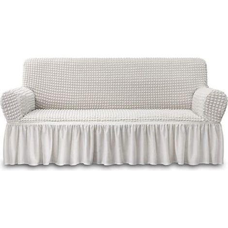 XJYDNCG Housse de canapé 3 places(190-245cm) - Super stretch - Blanc (1/4)