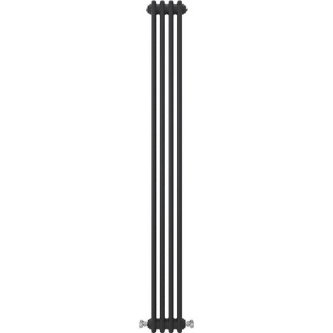 Acezanble Vertical Traditional Cast Iron Style Radiator 1800x200mm 3 Column Black (1/4)