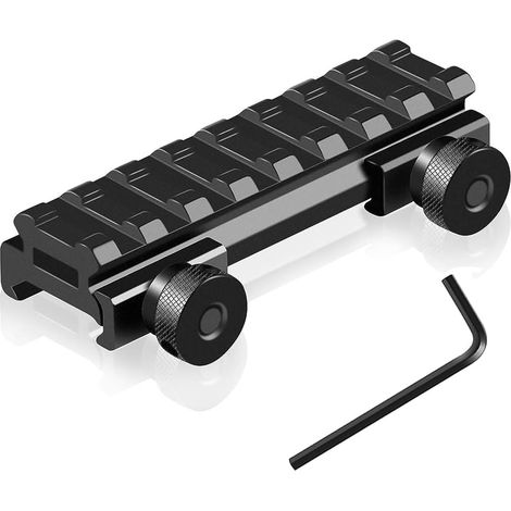 Supports de Montage, Support de Montage sur Rail à Profil Bas de 1/2 Pouce à 8 Fentes avec Un Design Transparent pour Les optiques à Points Rouges (1 Paquet) (1/5)