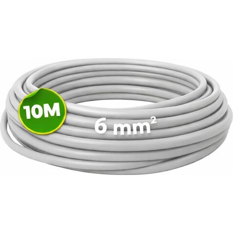 WEBMATEL Cable Eléctrico Flexible 6 mm² 10 m H07Z1-K Unipolar Libre Halógenos Gris (1/5)