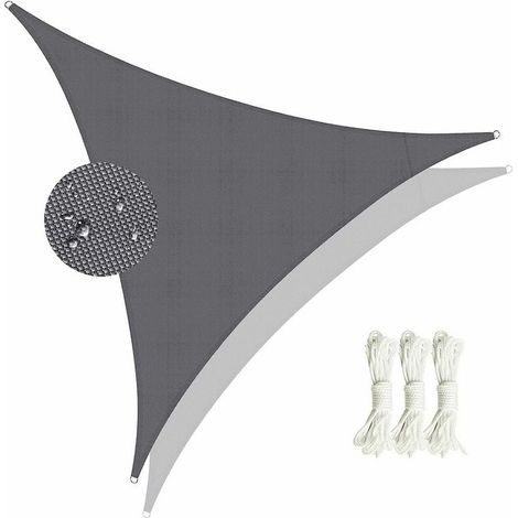 Voile d'ombrage Imperméable Triangle, Toile Ombrage Une Protection des Rayons UV à 95%, Voile Ombrage Résistant à La Déchirure, pour Terrasse Balcon Jardin Pergola (Triangle 3x3x3M) (1/5)